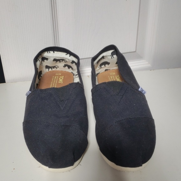 NEW Men's Black Canvas Slip-OnToms - Picture 2 of 4